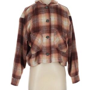 For The Republic Brown and Cream Textured Jacket